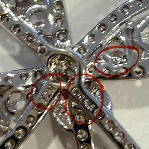 FZN Sterling Silver 925 CZ Stones Sparkly Cross Pendant Necklace Religious - Picture 9 of 12